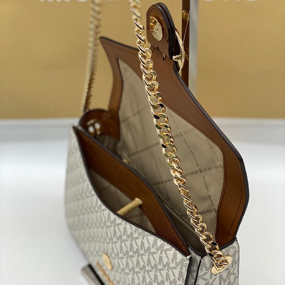 MICHAEL KORS WANDA MEDIUM SHOULDER CROSSBODY VANIL - Picture 9 of 16